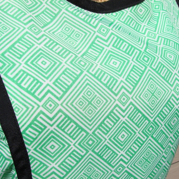 1480 New York & Co green Geometric print Dress XS - Picture 4 of 8
